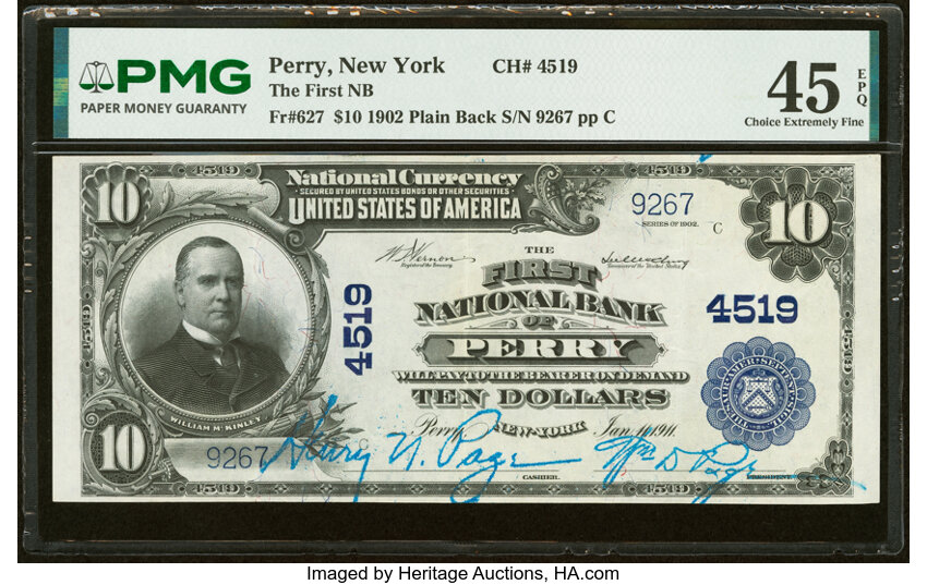 1902 $10  3rd Charter Period, 3rd Issue, Plain Back (Fr. 627) thumbnail 2