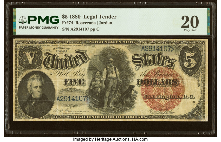 1880 $5  (Fr. 74) thumbnail 2