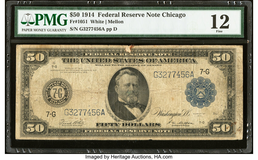 1914 $50  Blue Seal, Chicago (Fr. 1051) thumbnail 2