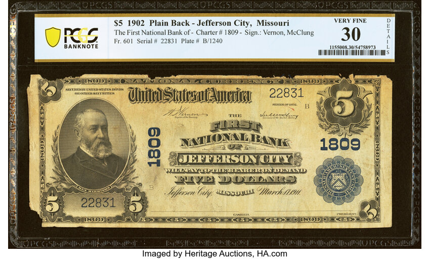 1902 $5  3rd Charter Period, 3rd Issue, Plain Back (Fr. 601) thumbnail 5
