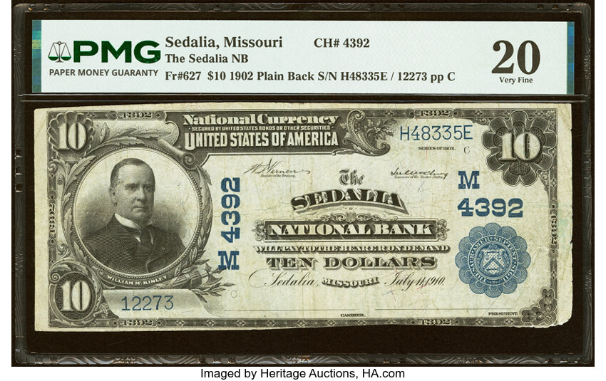 1902 $10  3rd Charter Period, 3rd Issue, Plain Back (Fr. 627) thumbnail 3