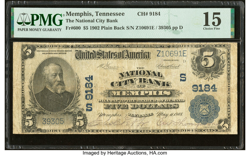 1902 $5  3rd Charter Period, 3rd Issue, Plain Back (Fr. 600) thumbnail 3