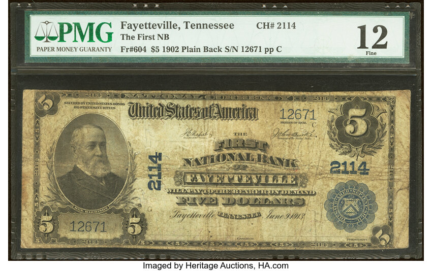 1902 $5  3rd Charter Period, 3rd Issue, Plain Back (Fr. 604) thumbnail 2