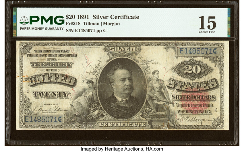 1891 $20  (Fr. 318) thumbnail 2