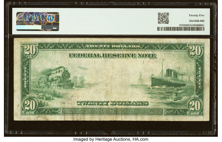1914 $20  Blue Seal, Cleveland (Fr. 978) thumbnail 4