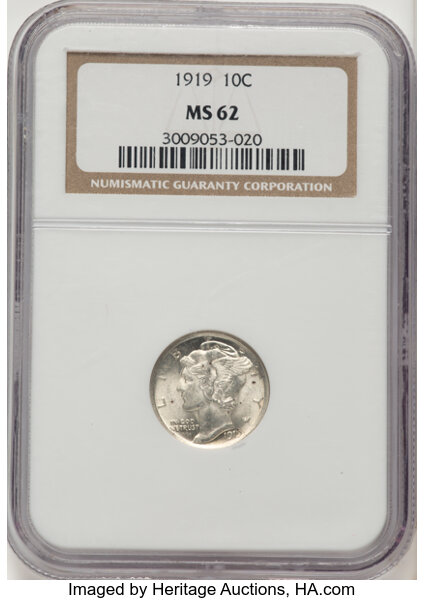 1919 10c Doubled Die Obverse, FS-101 MS thumbnail 2