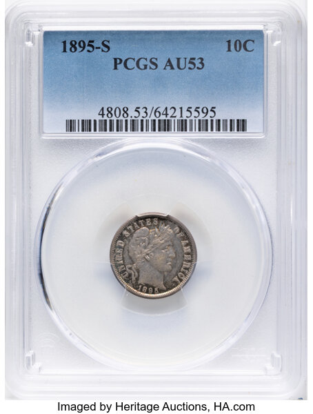 1895-S 10c Repunched Date, FS-301 MS thumbnail 3