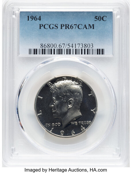 1964 50c Doubled Die Obverse, FS-104 PR CAM thumbnail 2