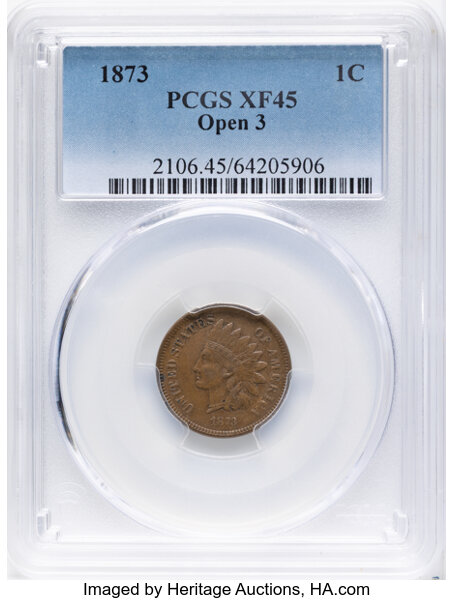 1873 1c Open 3, Misplaced Date, FS-1302, S-6 MS BN thumbnail 2