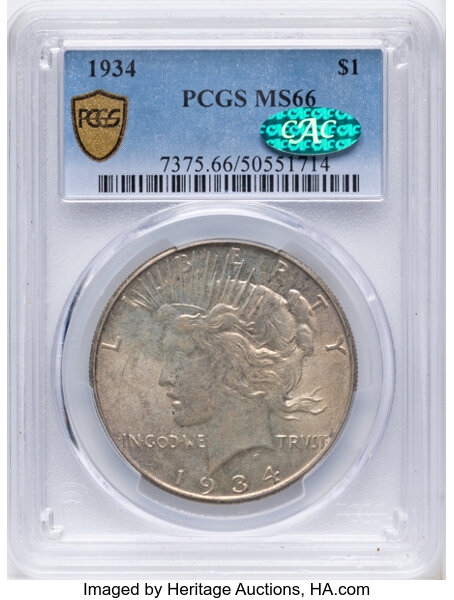 1934 $1 MS66 thumbnail 4