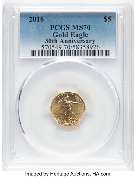 2016 $5  Gold Eagle, 30th Anniversary MS thumbnail 9