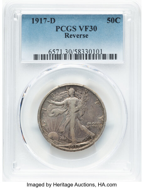 1917-D 50c Mintmark Reverse MS thumbnail 5