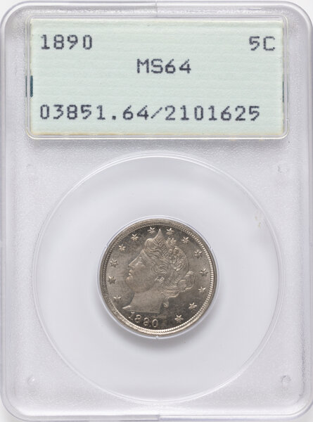 1890 5c Repunched Date, FS-301 MS thumbnail 2