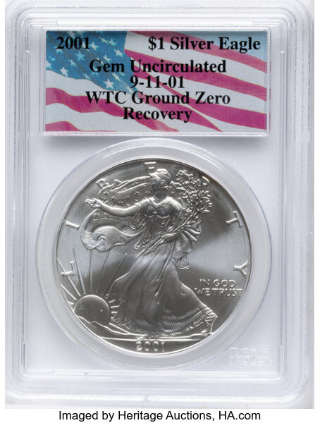 2001 $1  Silver Eagle MS thumbnail 5