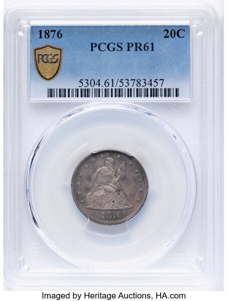 Twenty-Cent Piece 20c Seated Liberty, 1875-1878 [Type] XF40 thumbnail 14