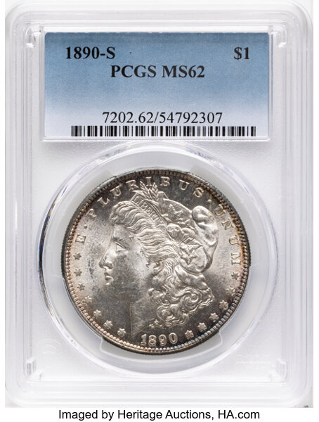 1890-S $1  Die Break Wing, VAM-2B MS thumbnail 7