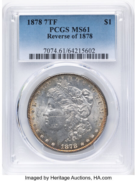 1878 7TF $1  Reverse of 1878, Doubled Liberty, VAM-86 MS thumbnail 3