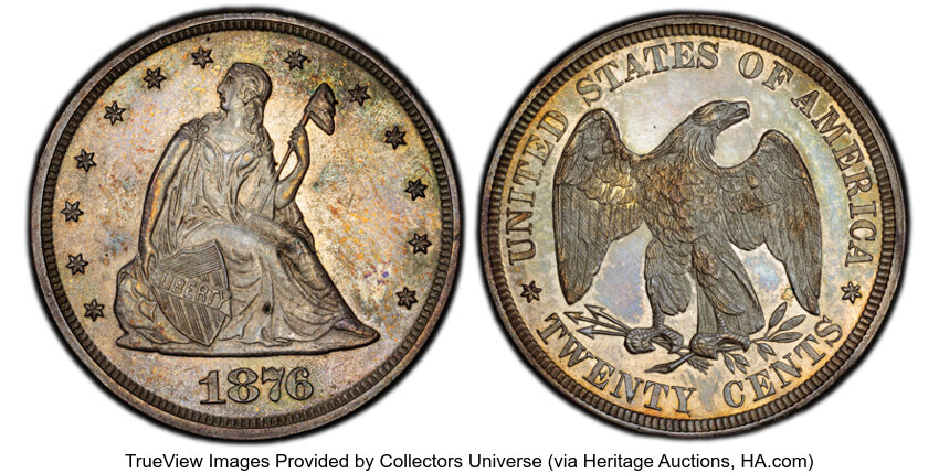 Twenty-Cent Piece Set 20c Seated Liberty, 4 Coins PR thumbnail 6