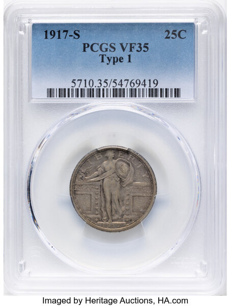 1917-S 25c Type 1 MS thumbnail 3