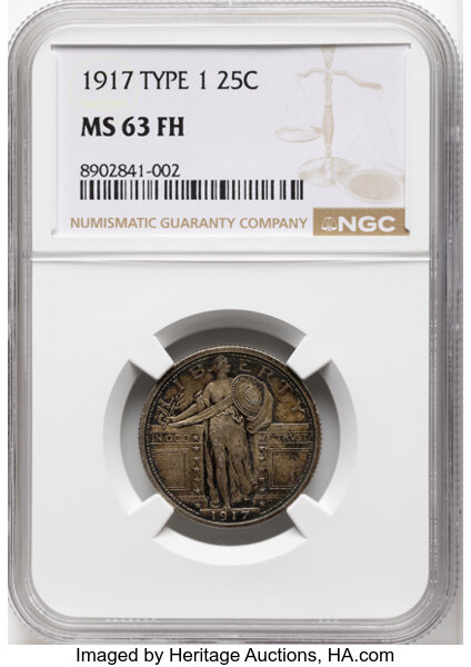 1917 25c Type 1 MS FH thumbnail 5