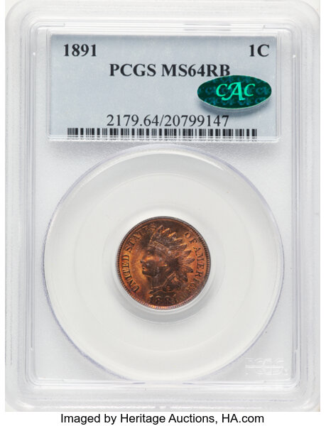 1891 1c Doubled Die Obverse, FS-101, S-1 MS RB thumbnail 3