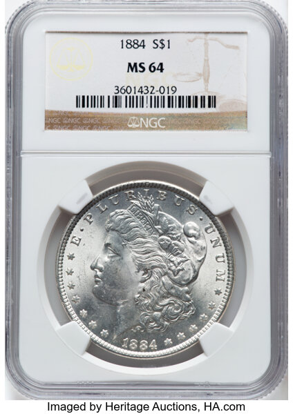 1884 $1  Hair on Jaw, VAM-8D1 MS thumbnail 2