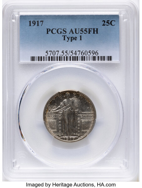 1917 25c Type 1 MS FH thumbnail 3