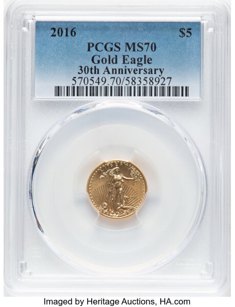 2016 $5  Gold Eagle, 30th Anniversary MS thumbnail 10