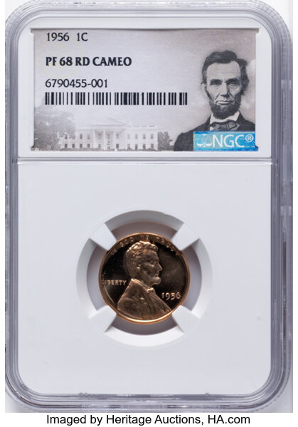 1956 1c Doubled Die Reverse, FS-801 PR RD CAM thumbnail 2