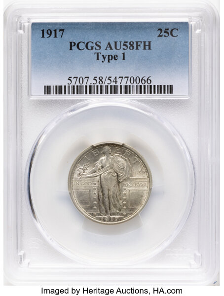 1917 25c Type 1 MS FH thumbnail 4
