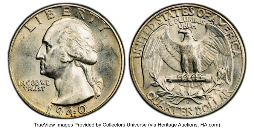 1940-D/D 25c Repunched Mintmark, FS-502 MS thumbnail 3