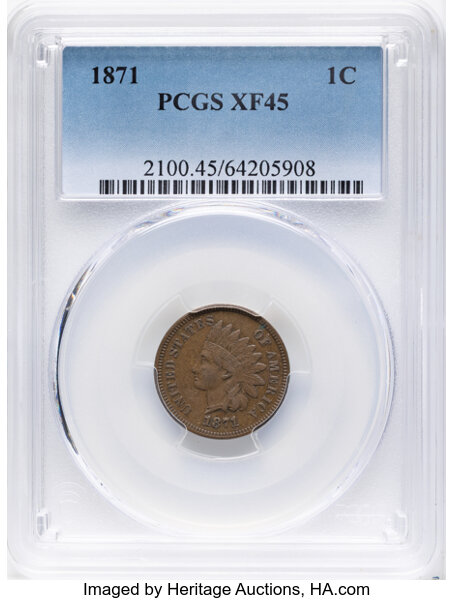 1871 1c Date Variety, FS-301, S-2 MS BN thumbnail 2