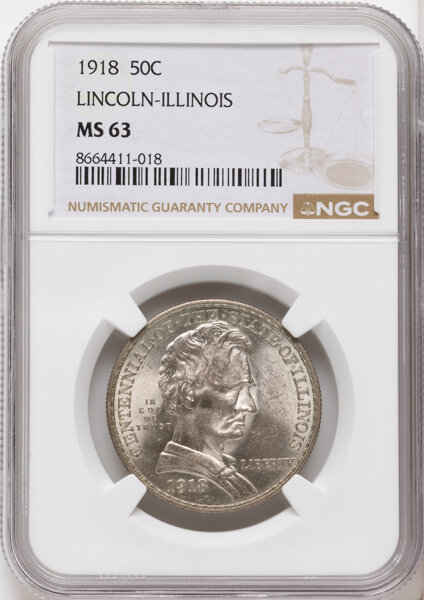 1918 50c Lincoln - Illinois MS thumbnail 3