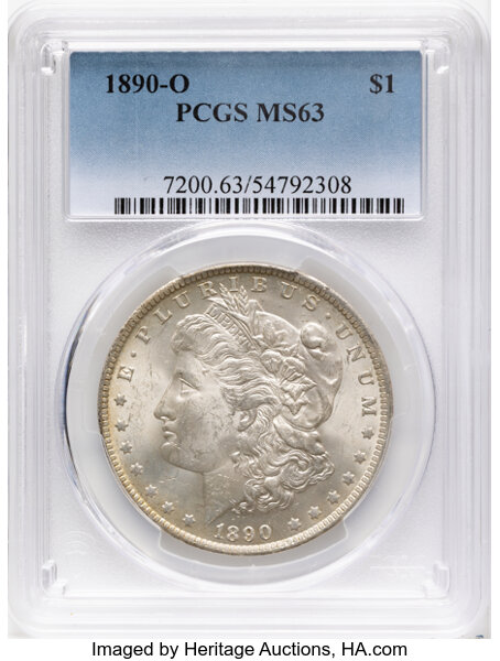 1890-O $1  Die Break AMERICA, VAM-4C MS thumbnail 5