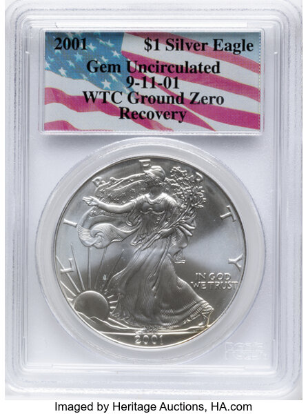 2001 $1  Silver Eagle MS thumbnail 6