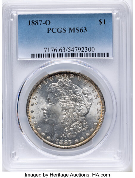 1887-O $1  Doubled Stars, Die Break, VAM-5A MS thumbnail 3