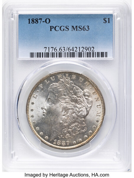 1887-O $1  Doubled Stars, Die Break, VAM-5A MS thumbnail 2