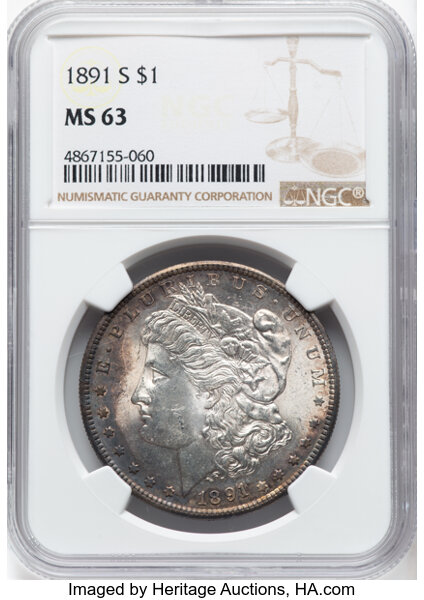 1891-S $1  GSA Hoard, Soft Package MS thumbnail 5