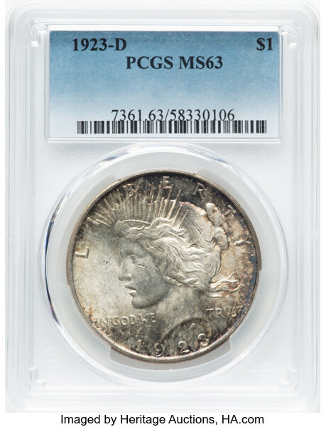1923-D $1  Obverse Cud, Doubled Reverse, Collar Clash, VAM-2A MS thumbnail 2