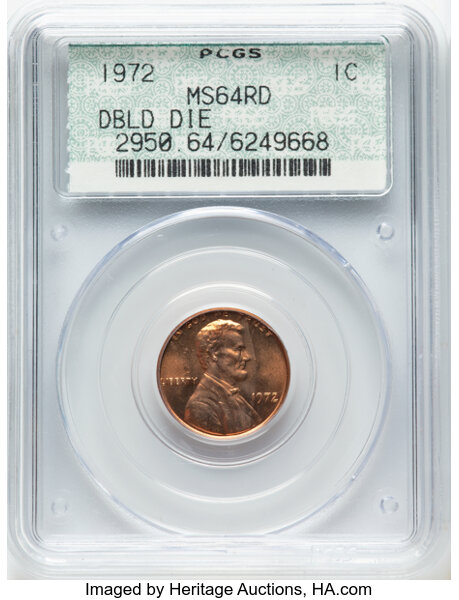 1972 1c Doubled Die Obverse, FS-101 MS RD thumbnail 5