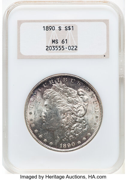 1890-S $1  Die Break Wing, VAM-2B MS thumbnail 6