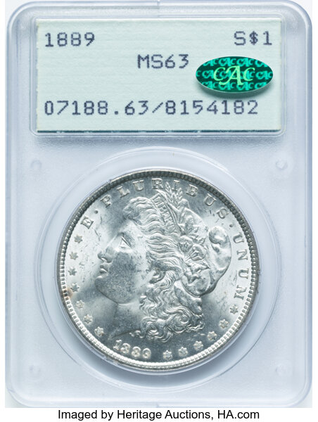 1889 $1  Die Scratches, Denticle Impressions, VAM-1C1 MS thumbnail 4