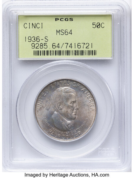 1936-S 50c Cincinnati Music Center MS thumbnail 4