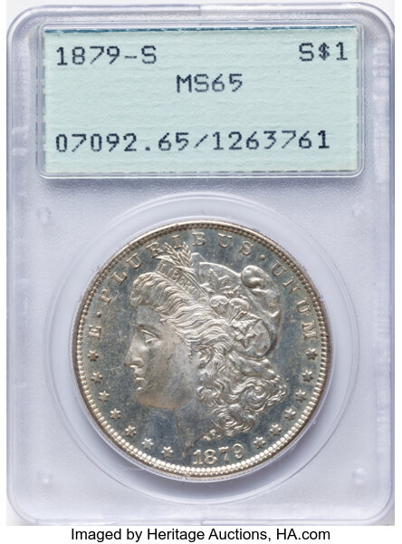 1879-S $1  Hair Ribbon Gouged, VAM-107A MS thumbnail 15