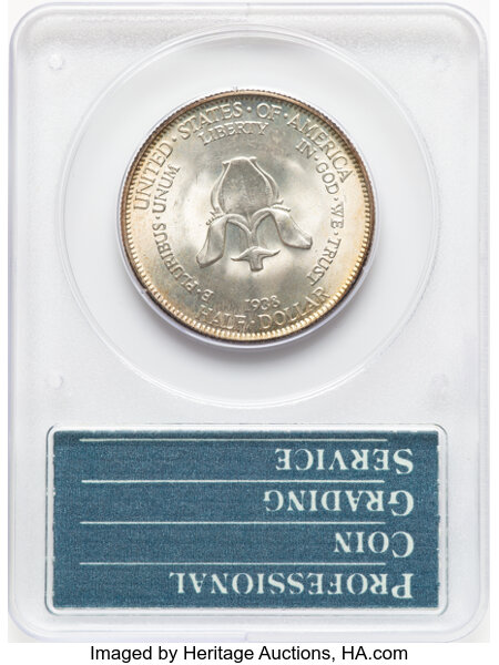 1938 50c New Rochelle MS65 CAC thumbnail 2