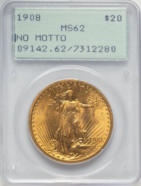 1908 $20  No Motto MS thumbnail 3