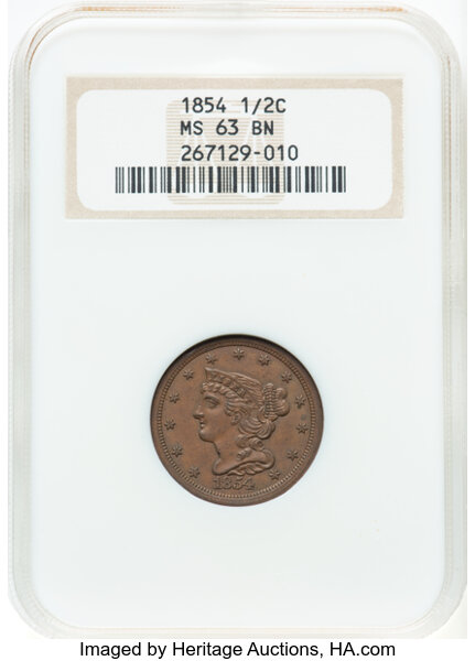 1854 1/2c C-1 MS BN thumbnail 3