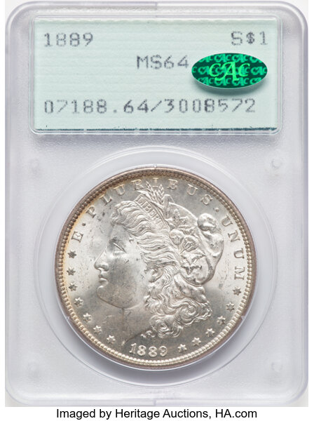 1889 $1  Die Scratches, Denticle Impressions, VAM-1C1 MS thumbnail 3