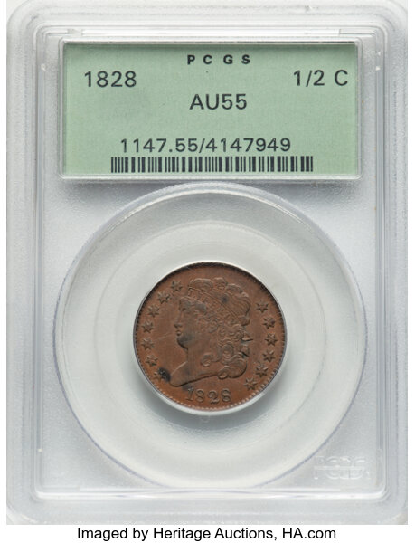 1828 1/2c 13 Stars, C-3 MS BN thumbnail 3