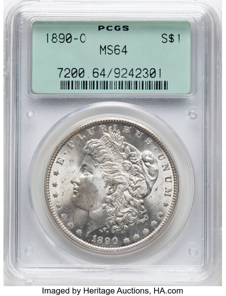 1890-O $1  Die Break AMERICA, VAM-4C MS thumbnail 3